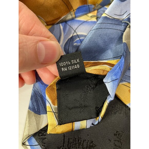 Jerry Garcia 100% Silk Emerging Elephant Abstract Blue Gold Swirl Mens - Picture 6 of 6